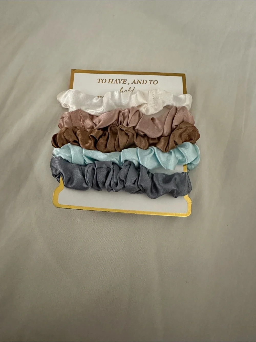 Satin Scrunchie Set - White, Mauve, Brown, Mint, Gray